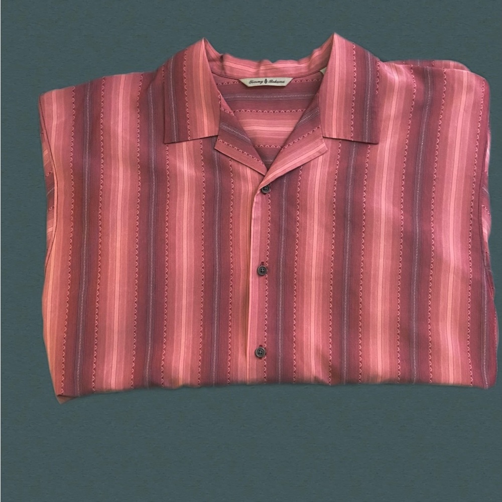 Red silk Tommy Bahama button up